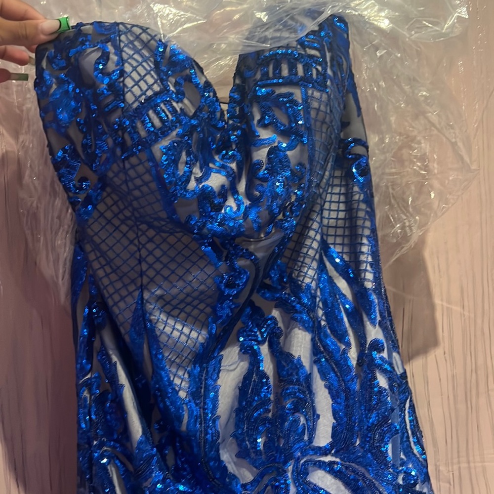 Blue Mermaid Prom Dress